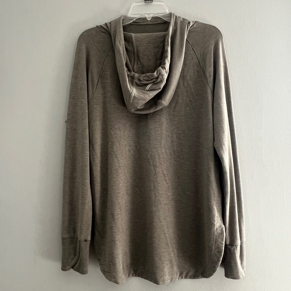 RECREAT//ON Thread Supply Tencel Modal Athletic Hoodie Tunic Women's Large Gray - Picture 2 of 6